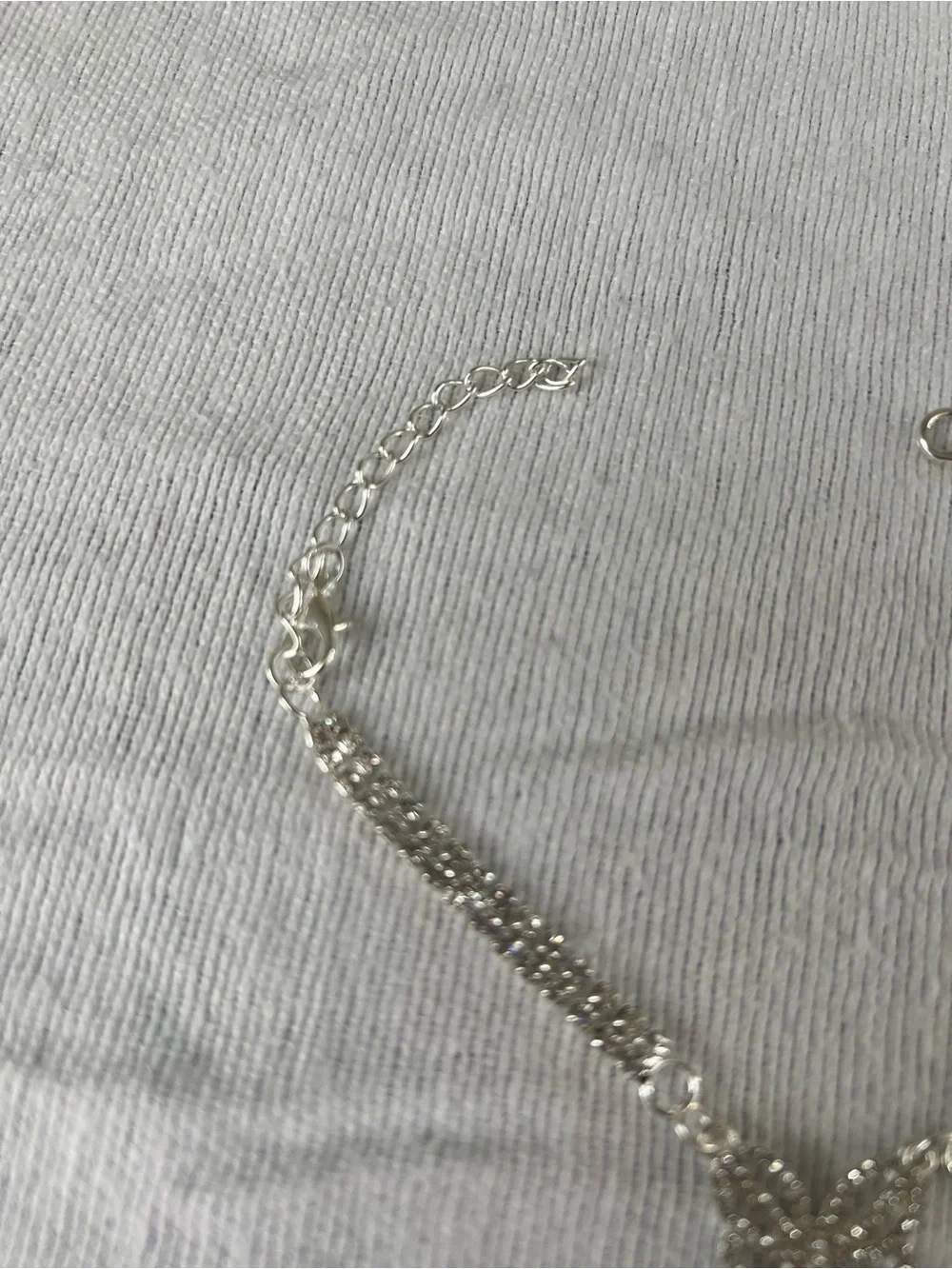 Mint Silver Rhinestone Butterfly Anklet Adjustable Y2K Coquette Anklet Bracelet